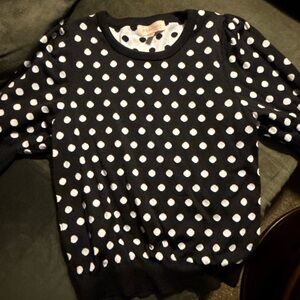 Women’s black and white polka dot sweater